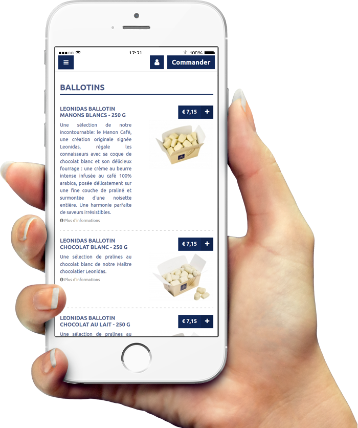 Exemple de notre application sur smartphone